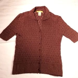 SigridOlsen short sleeve button up sweater